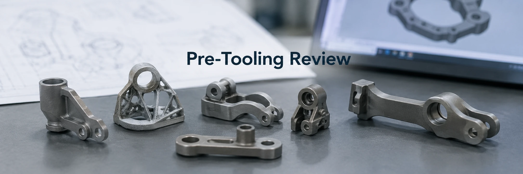 Metal 3D printed prototype and MIM engineering review setup for pre-tooling design validation.