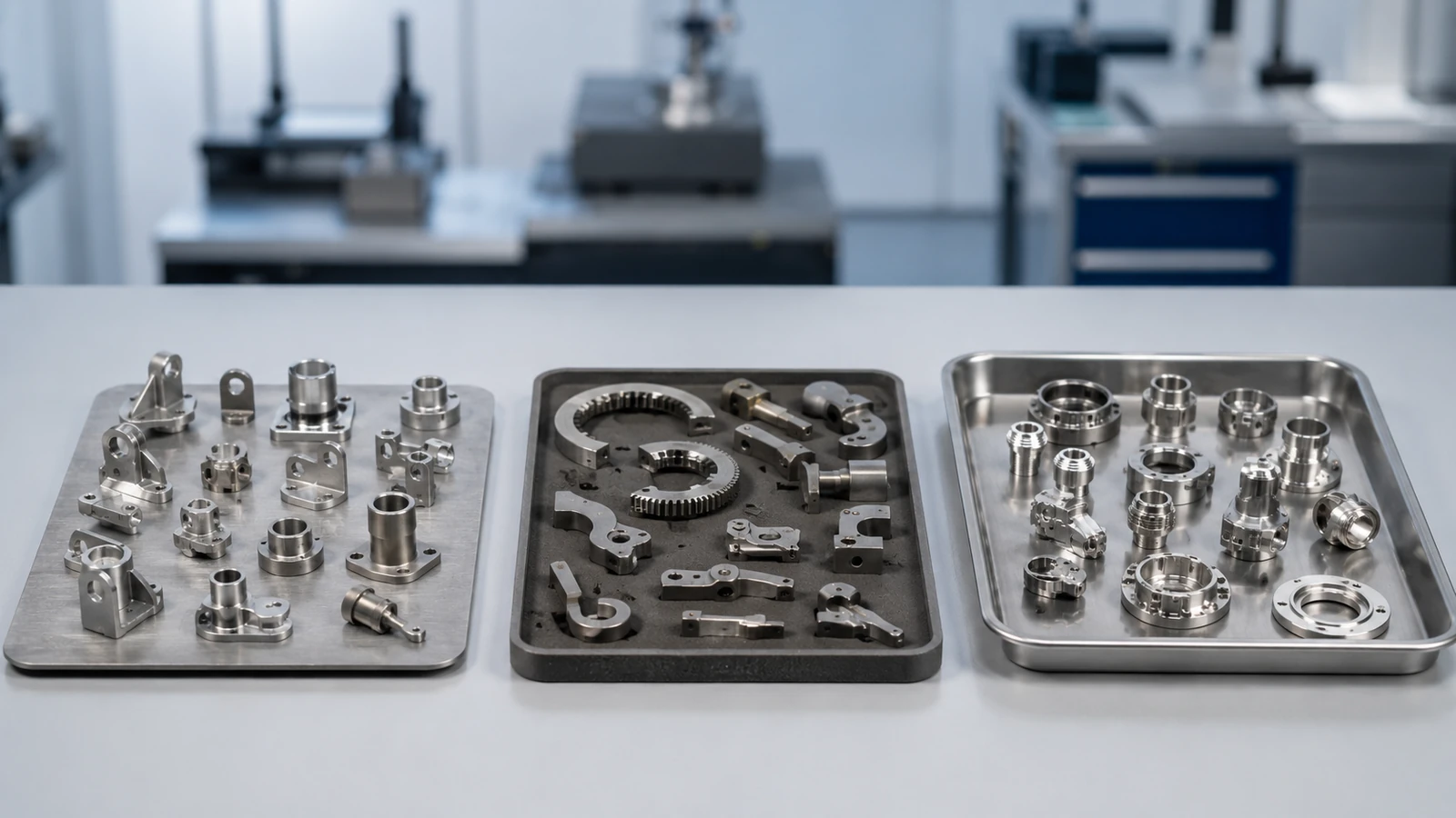 Stainless steel MIM material groups showing 17-4 PH, 420 and 440C, and 304 and 316L options for heat treatment and corrosion review.