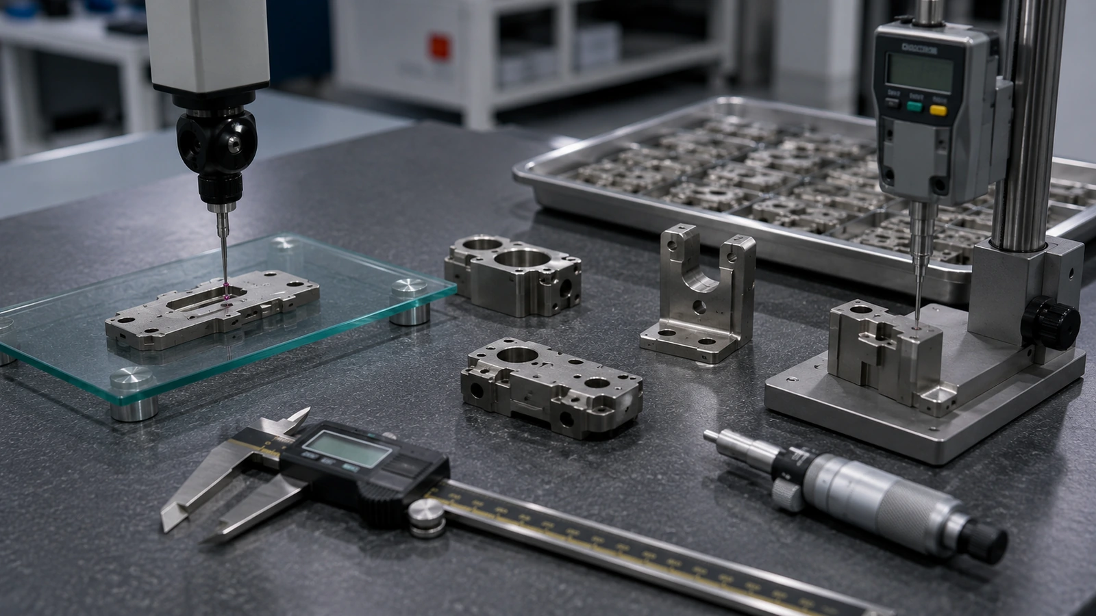 Dimensionsrisiko nach MIM-Wärmebehandlung MIM-Teile auf Dimensionsstabilität nach Wärmebehandlung mittels CMM-Taster, Messschieber und Präzisionsmesswerkzeugen geprüft.