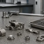 Austenitic stainless steel MIM components with prepared feedstock pellets and an engineering material review setup